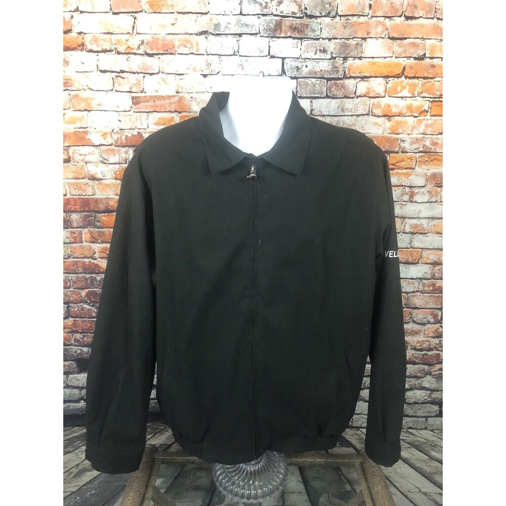 Fairway & Greene Men's Full Zip Black Jacket Large Travelers Insurance Logo